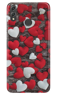 Red White Hearts Mobile Back Case for Infinix Hot 7 Pro  (Design - 105)