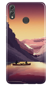 Mountains Boat Mobile Back Case for Infinix Hot 7 Pro (Design - 181)