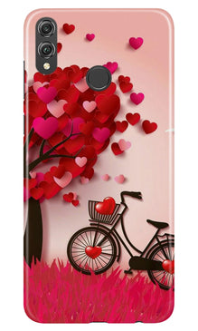Red Heart Cycle Mobile Back Case for Infinix Hot 7 Pro (Design - 222)