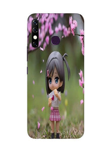 Cute Girl Mobile Back Case for Infinix Hot 8 (Design - 92)