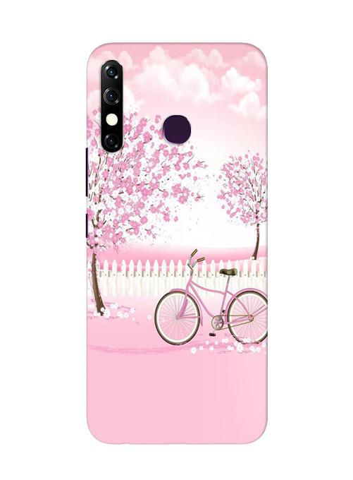 Pink Flowers Cycle Case for Infinix Hot 8(Design - 102)