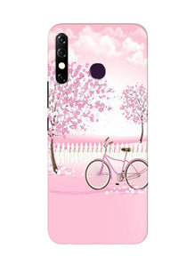 Pink Flowers Cycle Mobile Back Case for Infinix Hot 8  (Design - 102)