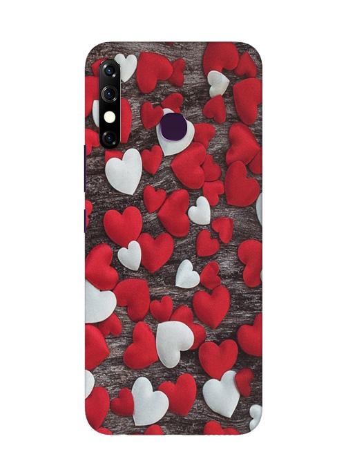 Red White Hearts Case for Infinix Hot 8(Design - 105)