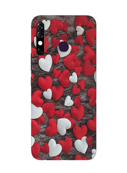 Red White Hearts Case for Infinix Hot 8(Design - 105)