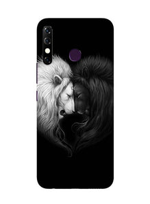 Dark White Lion Mobile Back Case for Infinix Hot 8  (Design - 140)