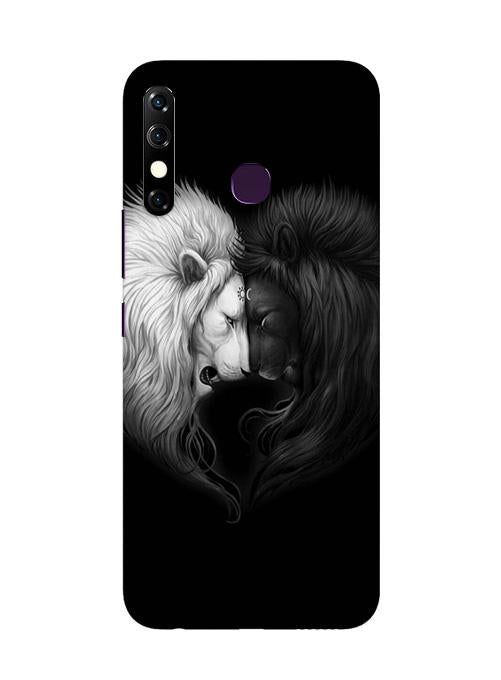 Dark White Lion Case for Infinix Hot 8  (Design - 140)