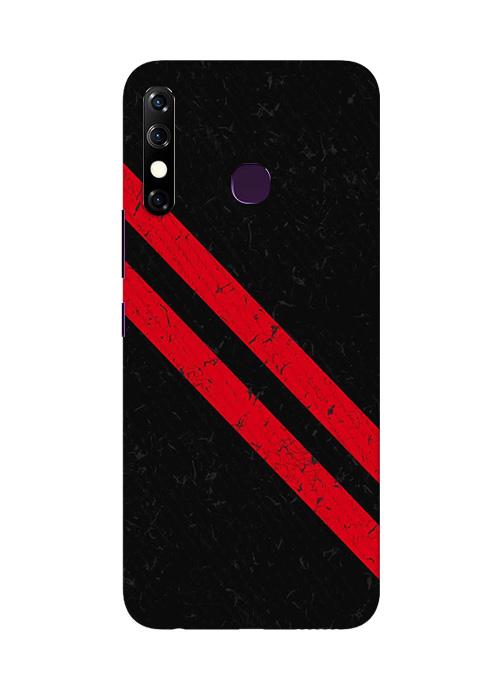 Black Red Pattern Mobile Back Case for Infinix Hot 8 (Design - 373)