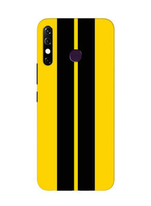 Black Yellow Pattern Mobile Back Case for Infinix Hot 8 (Design - 377)