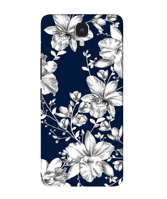 White flowers Blue Background Case for Infinix Note 4
