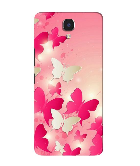 White Pick Butterflies Case for Infinix Note 4
