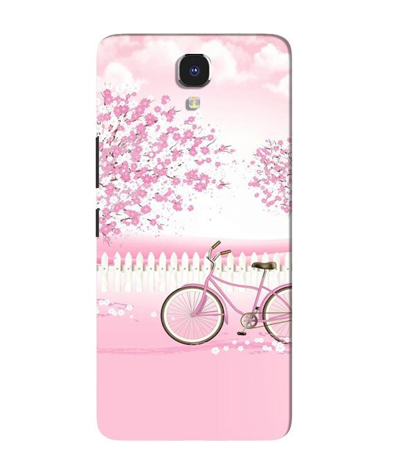 Pink Flowers Cycle Case for Infinix Note 4(Design - 102)