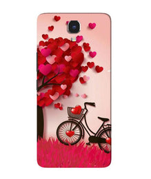Red Heart Cycle Mobile Back Case for Infinix Note 4 (Design - 222)