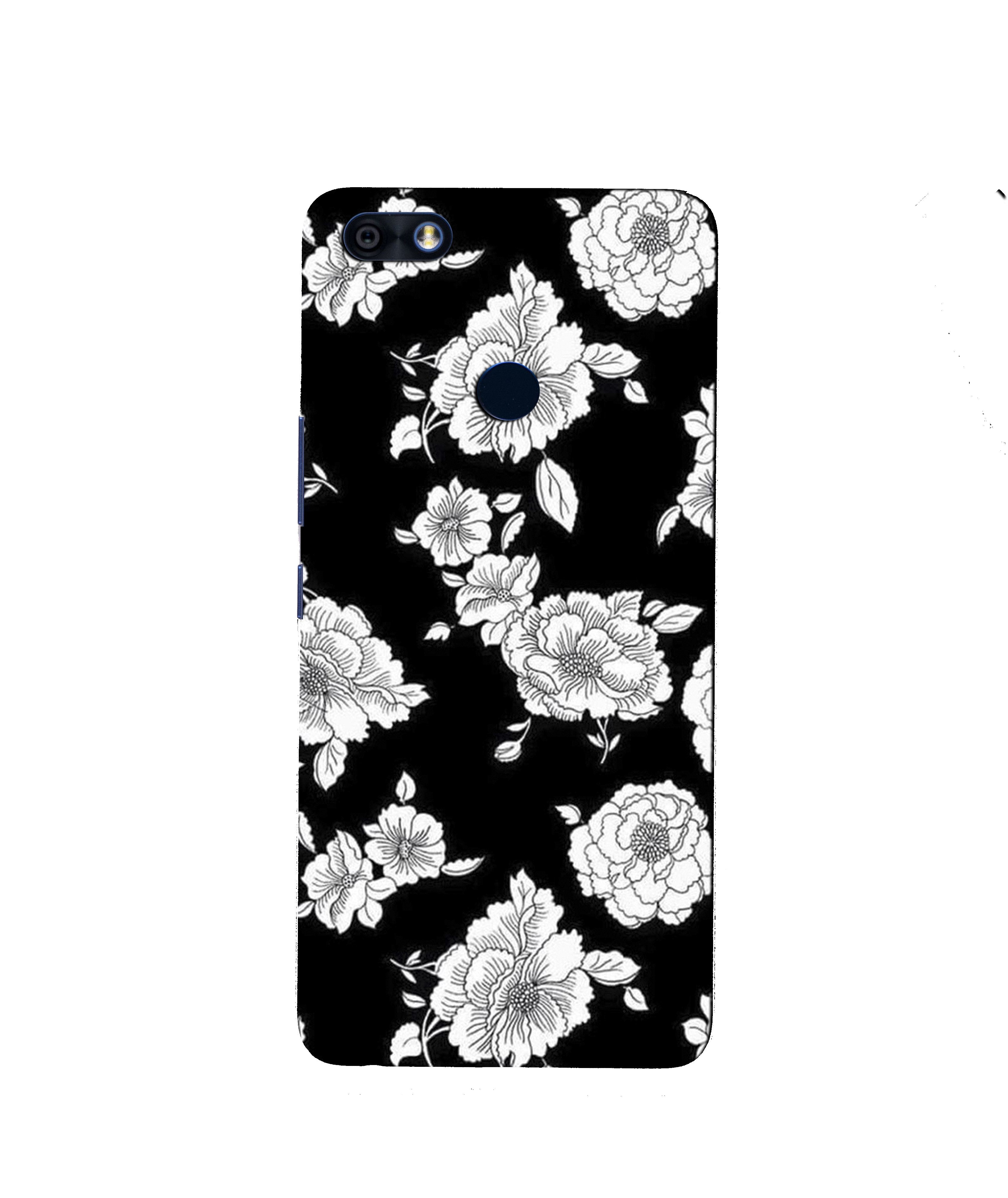 White flowers Black Background Case for Infinix Note 5 / Note 5 Pro
