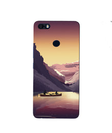 Mountains Boat Mobile Back Case for Infinix Note 5 / Note 5 Pro (Design - 181)