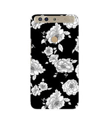 White flowers Black Background Mobile Back Case for Infinix Zero 5 (Design - 9)