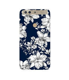 White flowers Blue Background Case for Infinix Zero 5
