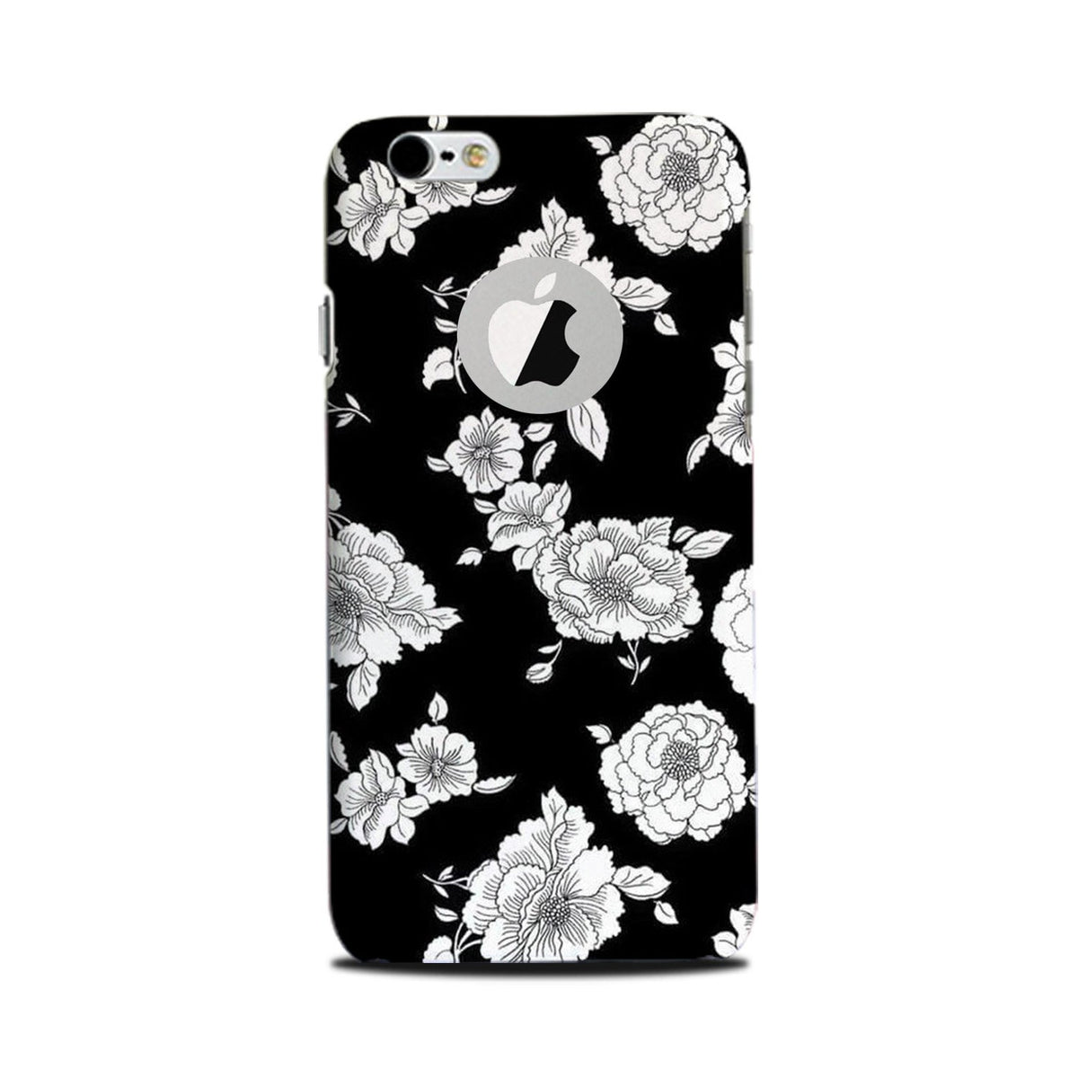 White flowers Black Background Case for Iphone6