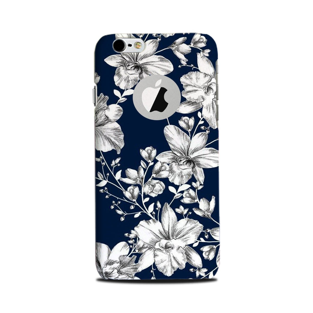 White flowers Blue Background Case for Iphone6