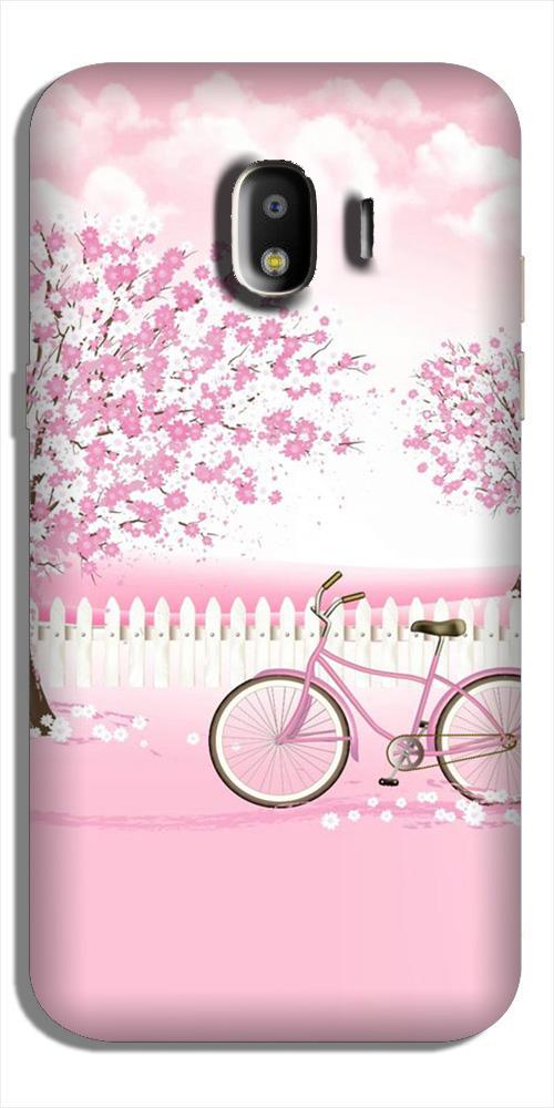 Pink Flowers Cycle Case for Galaxy J2 (2018)(Design - 102)