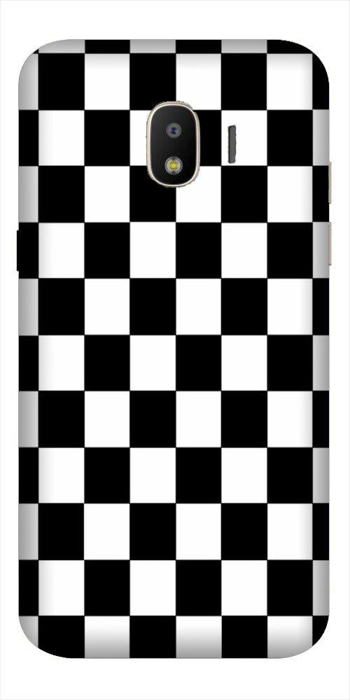 Black White Boxes Mobile Back Case for Galaxy J2 2018   (Design - 372)