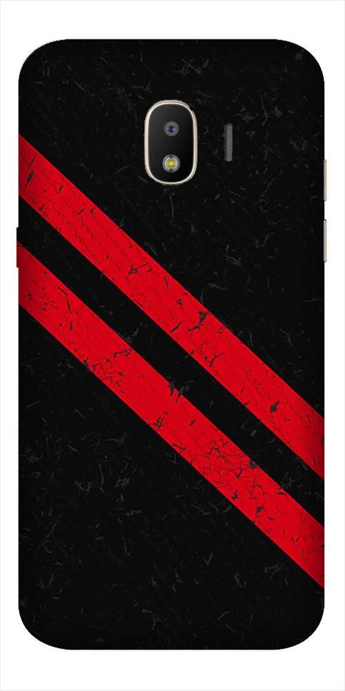 Black Red Pattern Mobile Back Case for Galaxy J2 2018   (Design - 373)