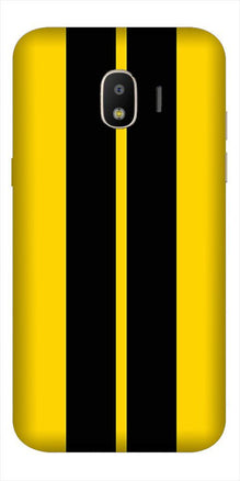 Black Yellow Pattern Mobile Back Case for Galaxy J2 2018   (Design - 377)