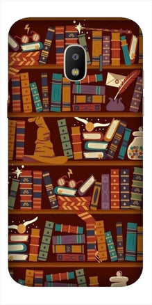 Book Shelf Mobile Back Case for Galaxy J4  (Design - 390)