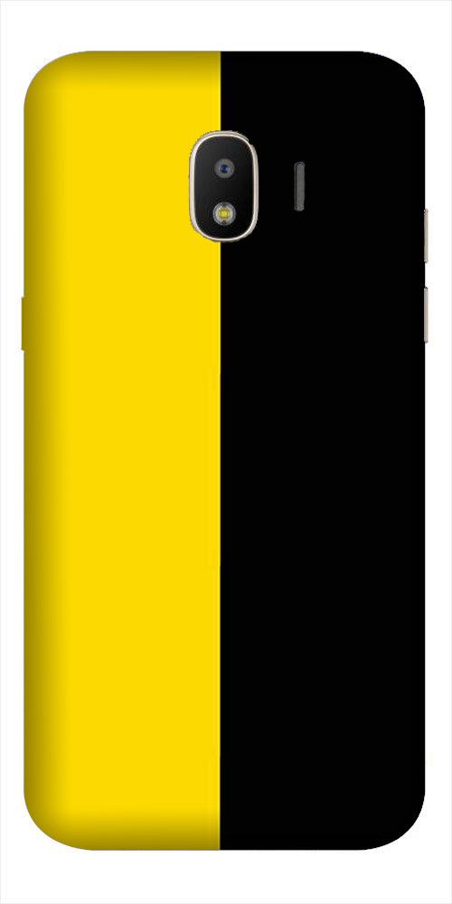 Black Yellow Pattern Mobile Back Case for Galaxy J2 2018   (Design - 397)