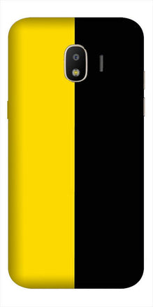 Black Yellow Pattern Mobile Back Case for Galaxy J4  (Design - 397)
