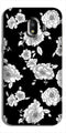 White flowers Black Background Case for Galaxy J2 Core