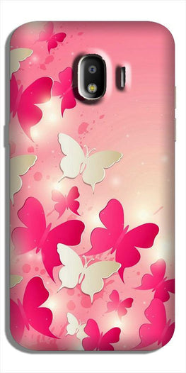 White Pick Butterflies Case for Galaxy J2 Core