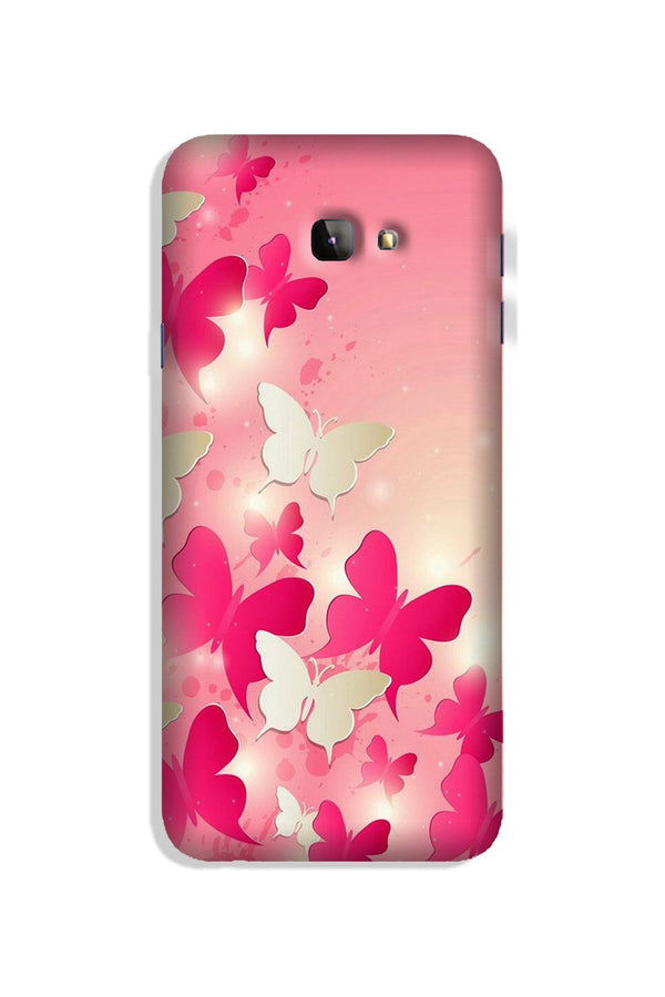 White Pick Butterflies Case for Galaxy J4 Plus