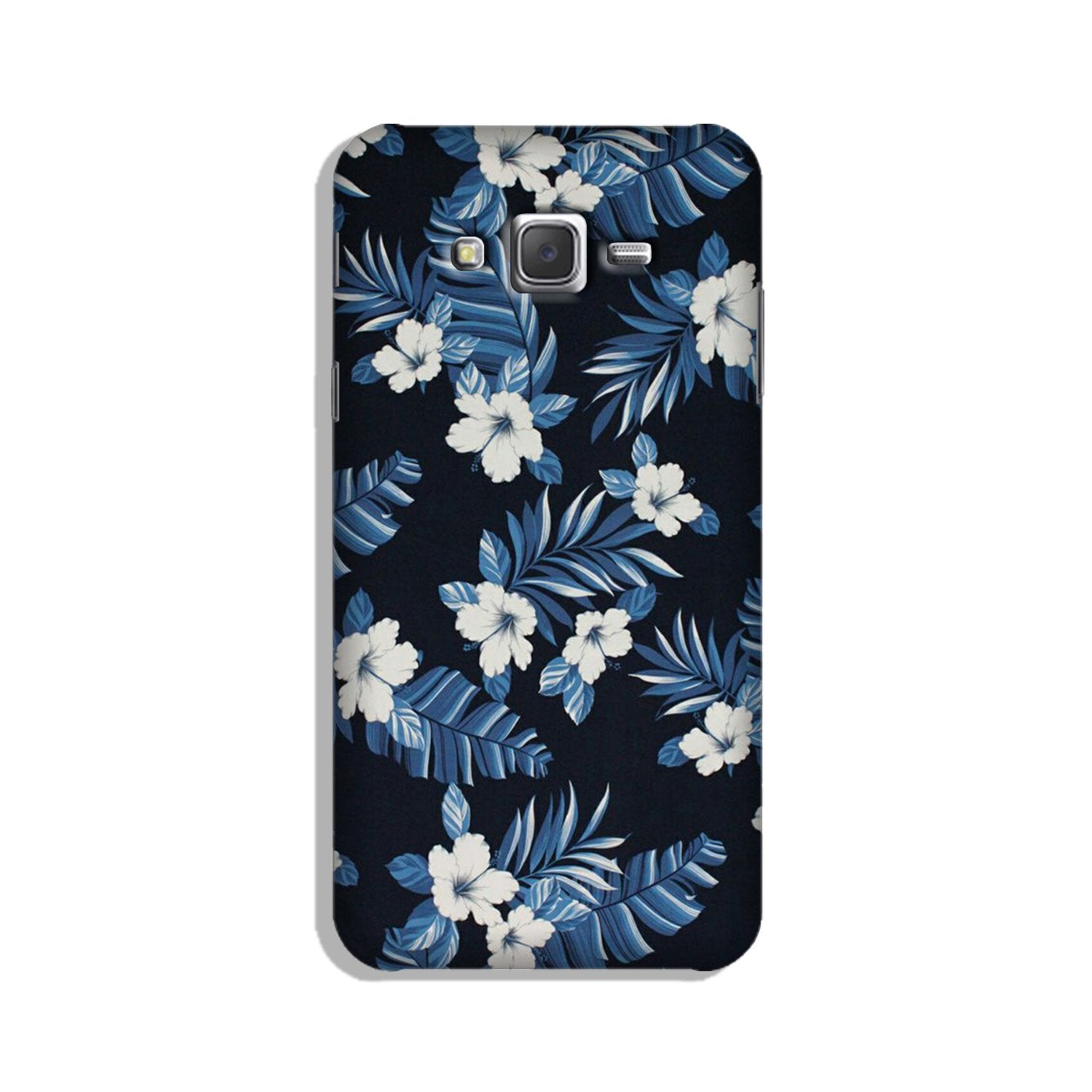 White flowers Blue Background2 Case for Galaxy J7 (2015)