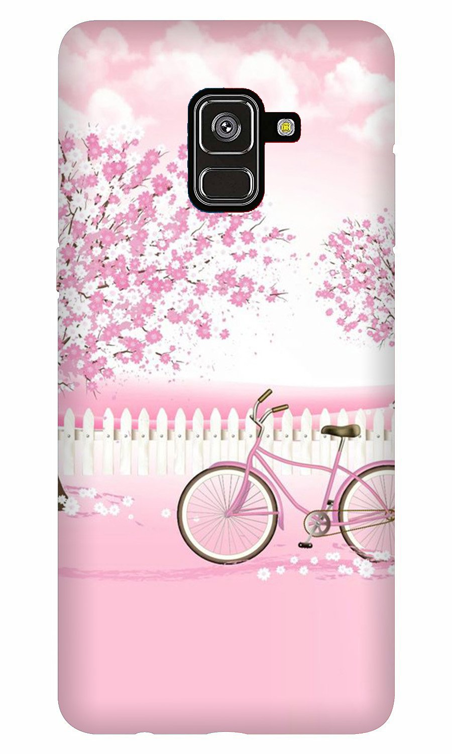 Pink Flowers Cycle Case for Galaxy J6/On6(Design - 102)