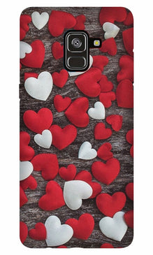 Red White Hearts Case for Galaxy J6/On6  (Design - 105)