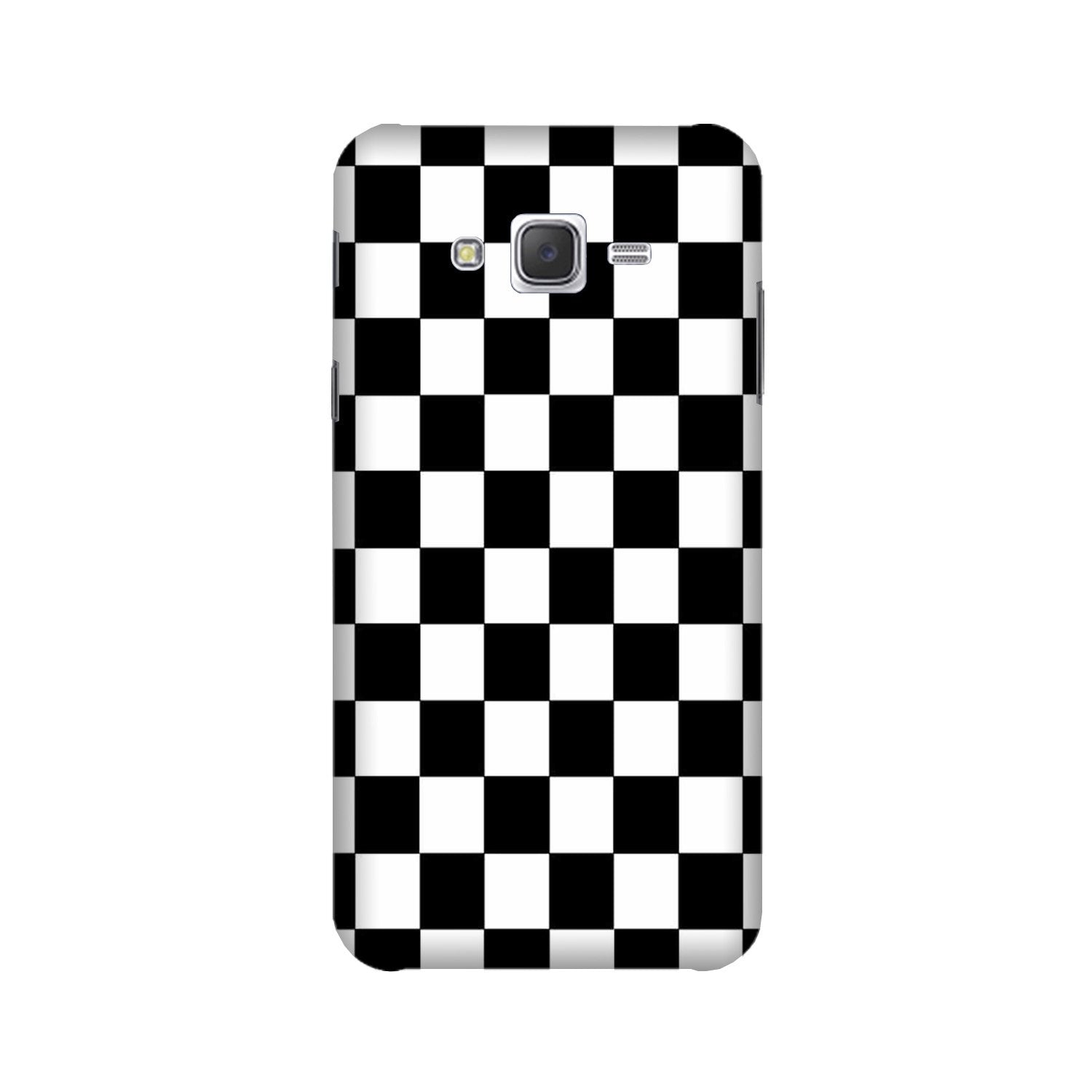 Black White Boxes Mobile Back Case for Galaxy J7 Nxt   (Design - 372)