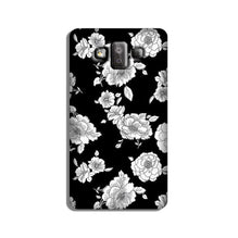 White flowers Black Background Case for Galaxy J7 Duo