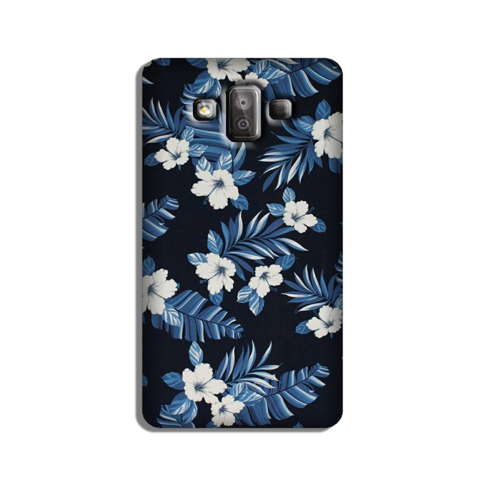 White flowers Blue Background2 Case for Galaxy J7 Duo