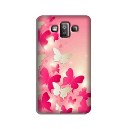 White Pick Butterflies Case for Galaxy J7 Duo