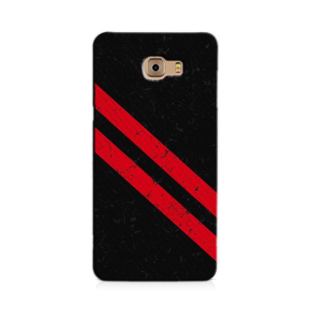 Black Red Pattern Mobile Back Case for Galaxy J7 Prime   (Design - 373)