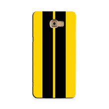 Black Yellow Pattern Mobile Back Case for Galaxy C7 / C7 Pro   (Design - 377)
