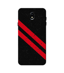 Black Red Pattern Mobile Back Case for Galaxy J5 Pro  (Design - 373)