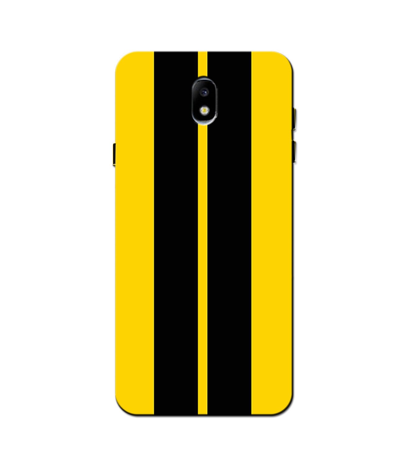 Black Yellow Pattern Mobile Back Case for Galaxy J3 Pro  (Design - 377)