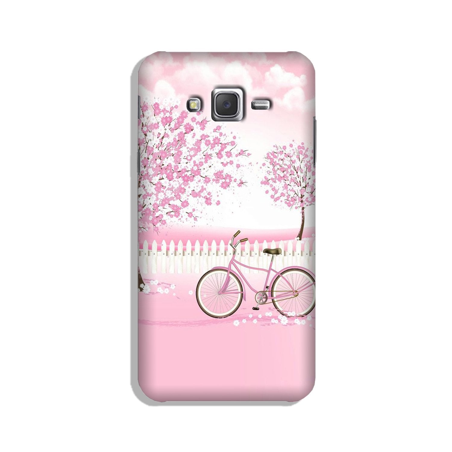 Pink Flowers Cycle Case for Galaxy J7 Nxt  (Design - 102)
