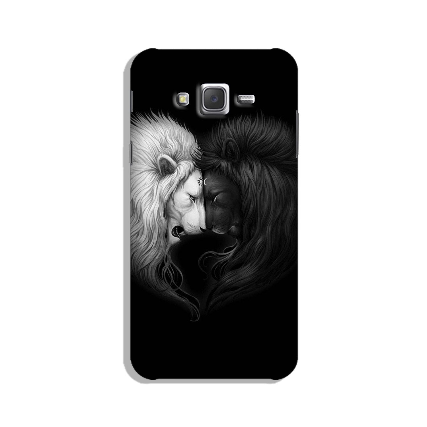 Dark White Lion Case for Galaxy J3 (2015)(Design - 140)