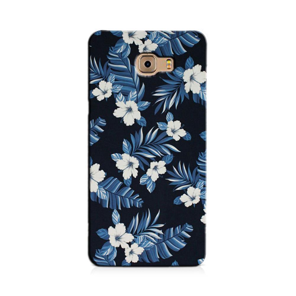 White flowers Blue Background2 Case for Galaxy C9/ C9 Pro