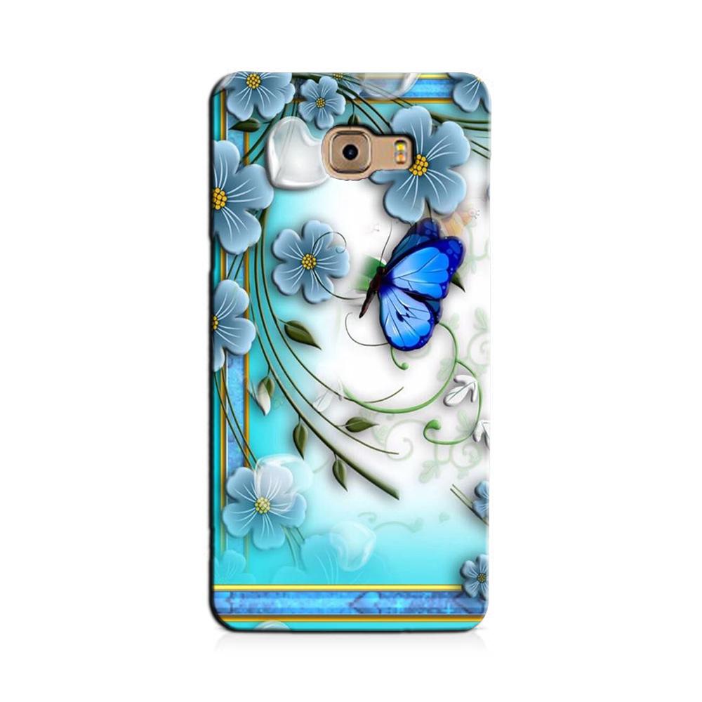 Blue Butterfly Case for Galaxy C7/ C7 Pro