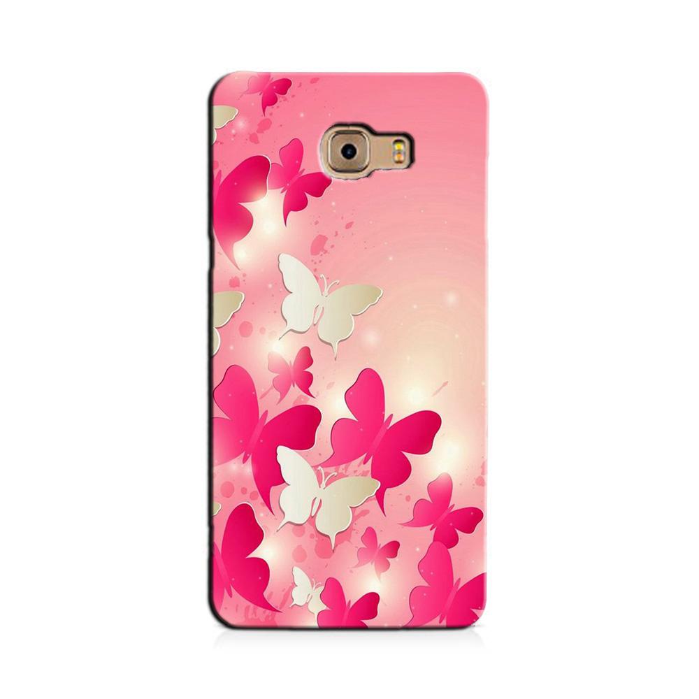 White Pick Butterflies Case for Galaxy J7 Max