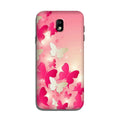 White Pick Butterflies Case for Galaxy J3 Pro