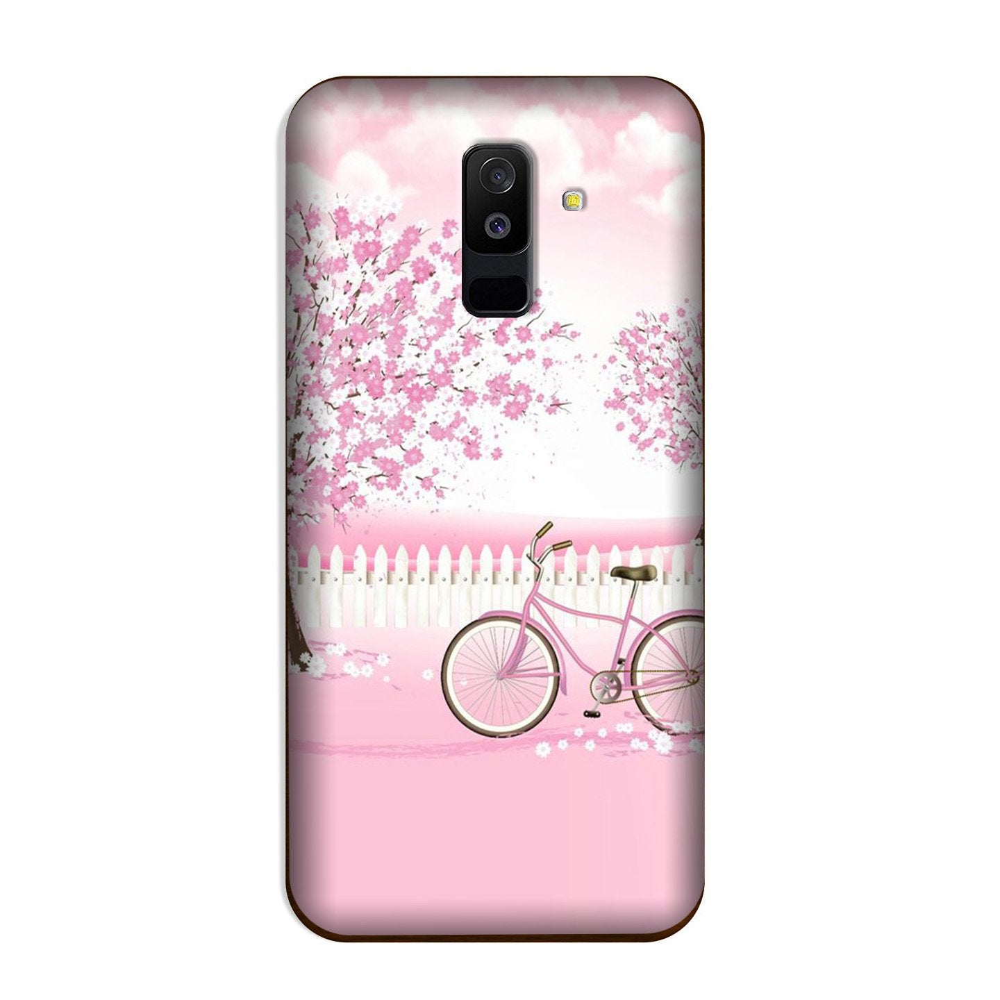 Pink Flowers Cycle Case for Galaxy A6 Plus  (Design - 102)
